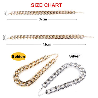 Dog Chain Collar for Small Medium Dogs Pitbull Beagle Bulldog Necklace Silvery/Golden Plated Fashion Pet Jewelry Accessories