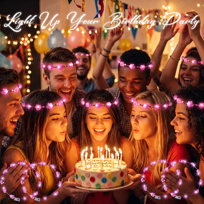 10-100Pcs LED Flower Headbands Glowing Garland Light Up Headbands Glow in the Dark Headband Wedding Beach Party Birthday Supplie