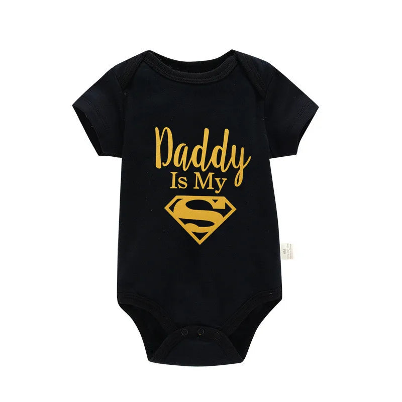 Baby Romper Newborn Baby Boys Girls Clothes Gold Daddy Is My Hero