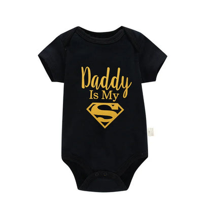 Baby Romper Newborn Baby Boys Girls Clothes Gold Daddy Is My Hero
