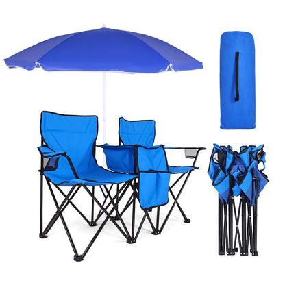 Factory direct sales outdoor leisure beach chair sunshade ice pack double  portable camping chair folding  wholesale