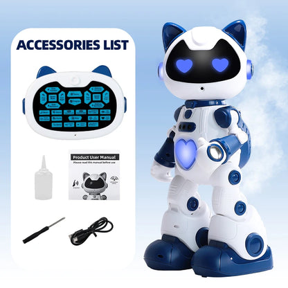 Hot RC Intelligent Robot Cat Toy Gesture‑Sensor Programmable Robot With Spray Smoke LED Light Sing Dance Play Piano Sliding