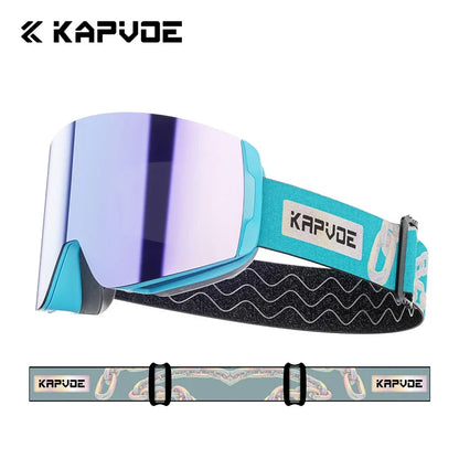 Kapvoe Snow Goggles Ski Snowboarding Skiing Sunglasses for Women Men Anti-Fog Lens UV400 Photochromic Glasses Motorcycle Glasses