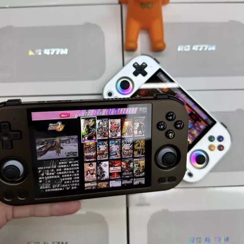 Rg 477m Game Console 3d Hall Joystick 4.7"120hz CNC Aluminum Android Handheld Active Heat Dissipation 12+256gb For Steam Switch