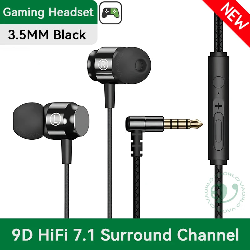 NEW 9D HIFI heavy bass gaming headset 3.5MM AUX/Type-C Digital Chip magnetic music earbuds in-ear headphones For Samsung/iPhone
