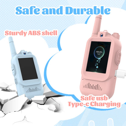 Video Walkie Talkies for Kids 1080P HD 2 Pack Rechargeable Toddler Toys for Outdoor Camping Travel Birthday Gfits