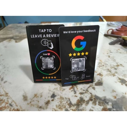 NFC 215 Programmable for Google Review Card NFC Station Table 13.56Mhz QR code can be independently set to link Standing Card