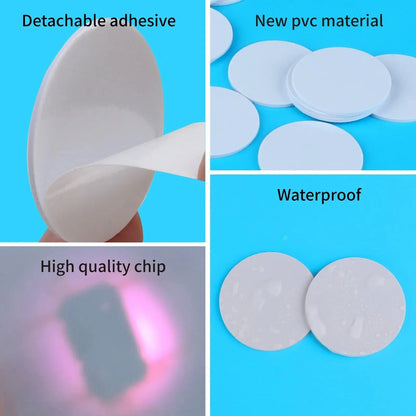 10/50pcs NFC Ntag215 Coin TAG Key 13.56MHz NTAG 215 Card Universal Label  Ultralight Tags Labels 25 mm
