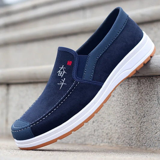 2025 Summer Men's Canvas Shoes Breathable Lightweight Casual Shoes Versatile Trendy Anti slip Mesh Sports Shoes