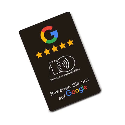 German Review Us On Google Tap Card NFC Ready To Be Activated Instantly Boost Business Reviews Google Review Tap NFC Card Tag