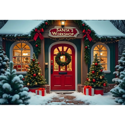 Christmas Candy Toy Store Christmas Tree Gift Theme Banner Background, Birthday Party Decoration Photography Background Cloth