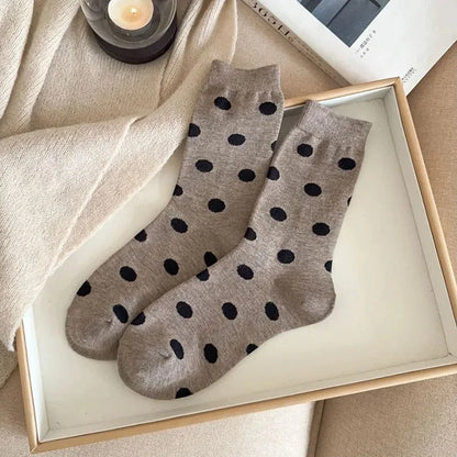 Cute Socks Women Kawaii Winter Socken Dots Printed Japanese Style College Long Crew Socks Free Shiping Harajuku Calcetines Mujer