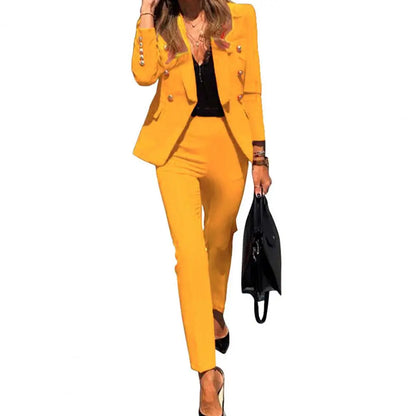 Women s Business Pant Suit Dressy Jackets High Waisted Pants Set Two Piece Formal Outfit for Work Office