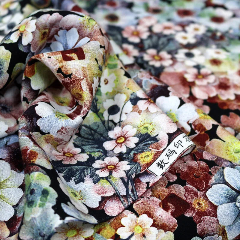 Digital Printed Rayon Fabric Summer By Meters for Women Dress Pajamas Cool Blankets Diy Sewing Soft Smooth Floral Textile Cloth