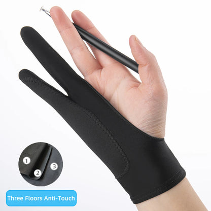 Two-finger Painting Gloves Anti-touch Anti-pollution Anti-dirty, Right And Left Hand Glove,for IPad Tablet Touch Screen Drawing