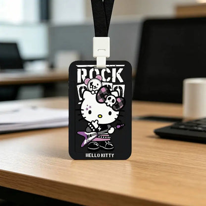 Cute Cat H-Hello K-Kitty NFC Contactless Sliding Card Sleeve For Student Cards, Bus Cards, ID Cards, And Work Permits