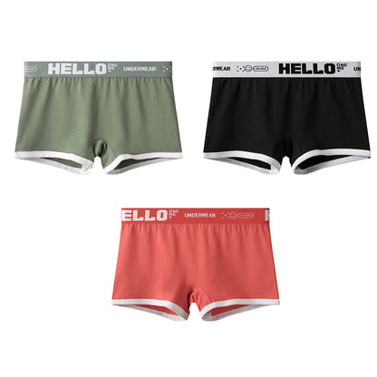 3pcs Set Womens Cotton Boyshorts 45-80kg Boxer Shorts Comfortable Underwear for Women Girl Student Breathable Soft Sexy Panties