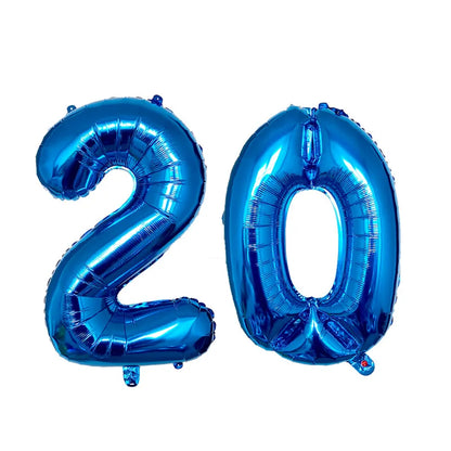 2Pcs 32 Inch Gold Silver Black Blue Red Helium Foil Number Balloon 16 17 18 19 20 21 Happy Birthday Party Decoration Supplies
