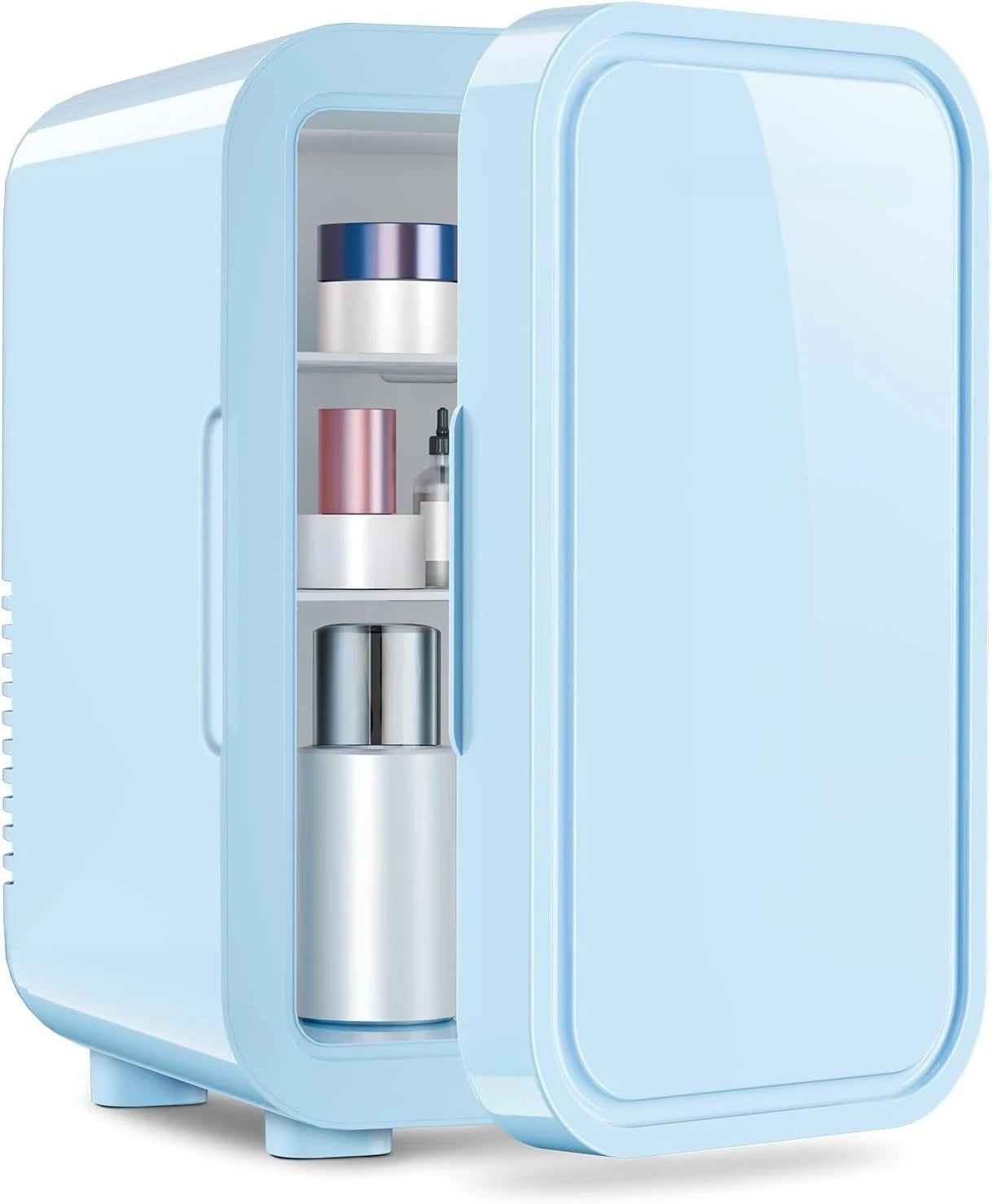 Mini Fridge, 6 Liter/8 Can 110V AC/DC Portable Thermoelectric Cooler Refrigerators for Bedroom