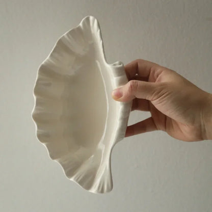 Shell Plate Cream Retro Ceramic Plate Fruit Snack Plate Dinner Tray Dish Set Jewelry Storage Dish Tableware Gift