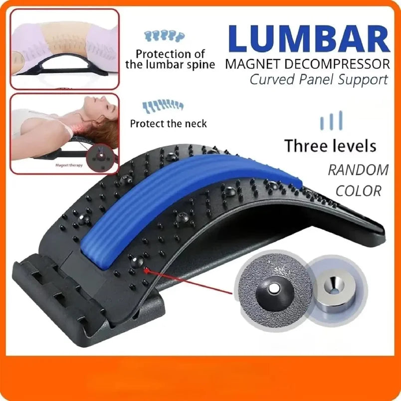 Back Support Back Stretching Device,Back Massager for Bed Chair Car,Multi-Level Lumbar Support Stretcher Spinal Muscle Pain Reli