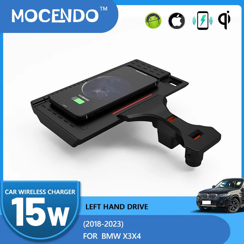 15W Wireless Charging For BMW X3 G01 X4 G02 car Accessories Fast Phone Charger  Modification 2018-2023