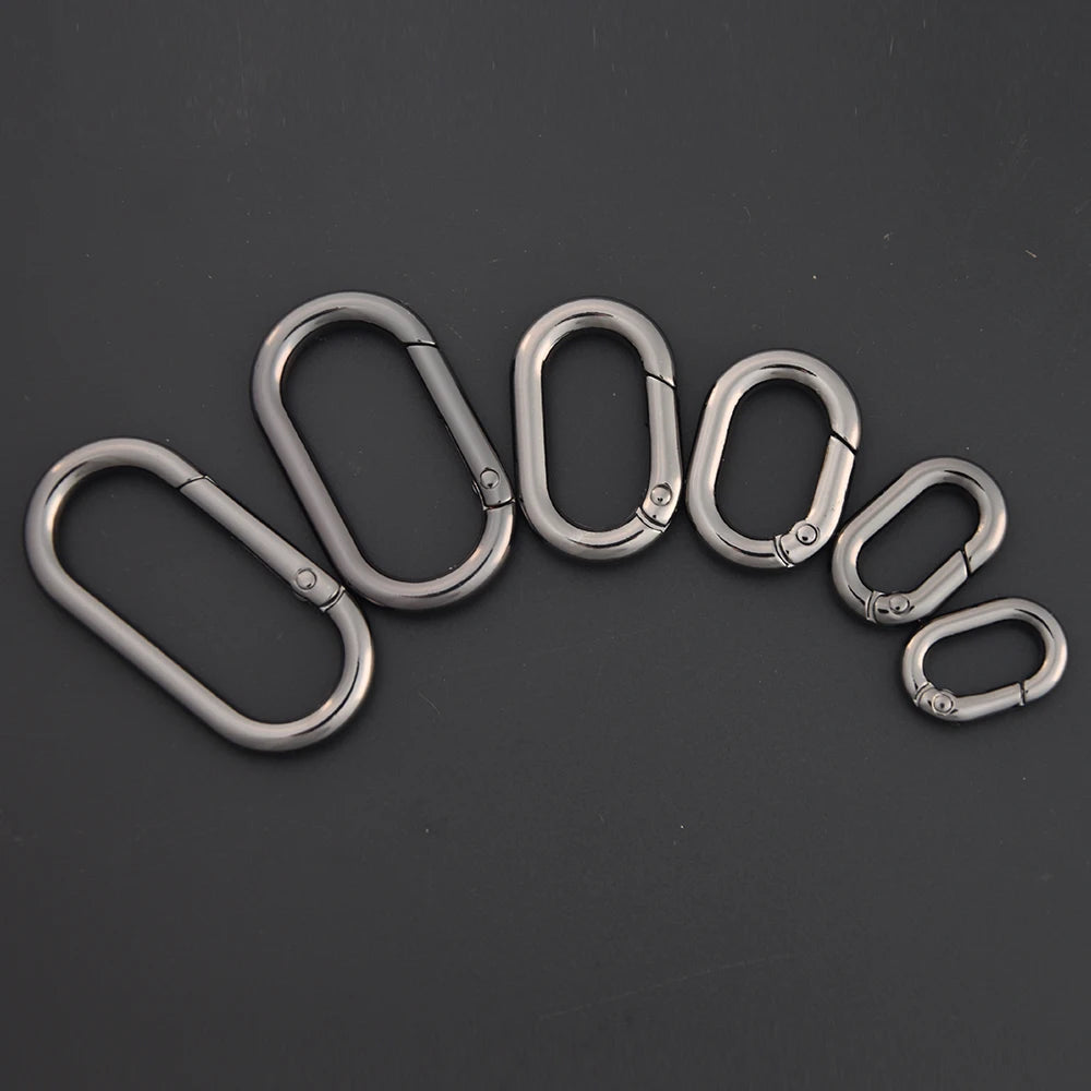 Oval Spring Clasp Clips | Zinc Alloy O-Ring Carabiner Hooks | Purse & Bag Strap Connectors