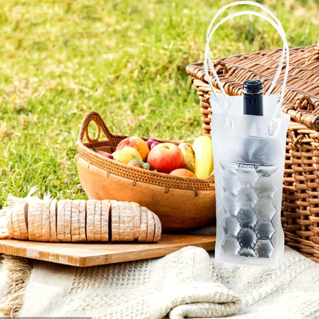 Ice Wine Bag Holder Champagne Beer Cooler Wine Glass Holder Whisky Can Drink Cooler Gel Cooling Chiller Bar Accessories
