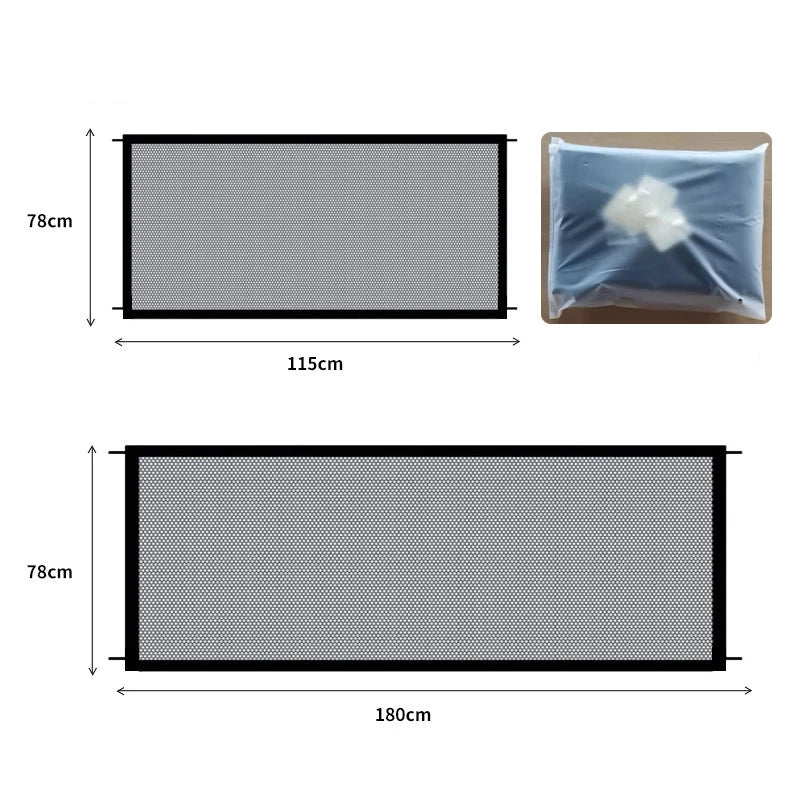 Pet Mesh Barrier Gate | Folding Breathable Mesh with Hooks | Stairs & Doorways