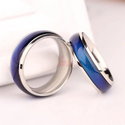 1pc Stainless Steel Mood Ring Changing Color Rings Emotion Feeling Temperature Ring For Women Men Couples Rings Fashion Jewelry