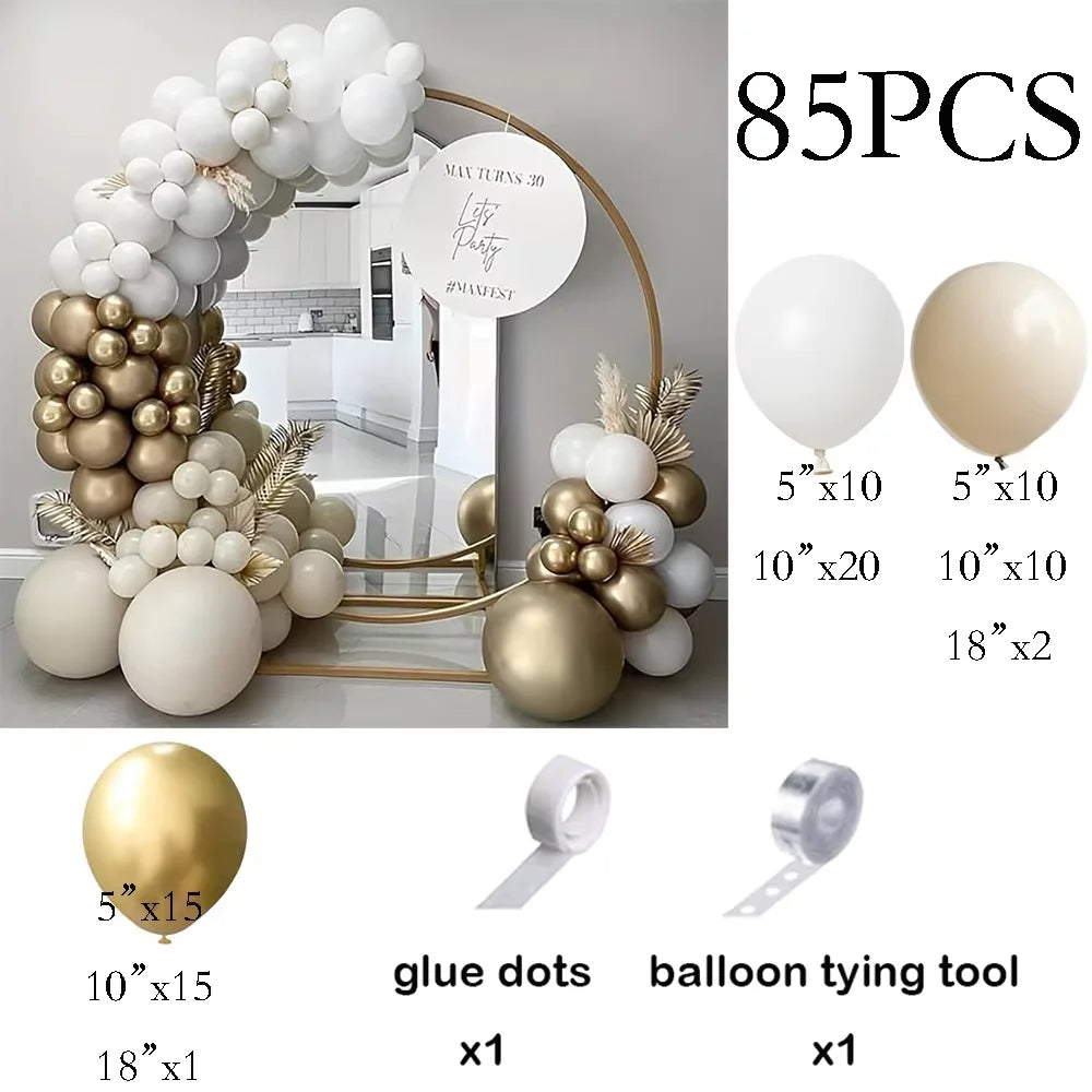 Metallic Gold White Balloons Garland 30th Birthday Party Decor Balloon Arch Kit Wedding Graduation Anniversary Decoration Globos