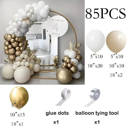 Metallic Gold White Balloons Garland 30th Birthday Party Decor Balloon Arch Kit Wedding Graduation Anniversary Decoration Globos