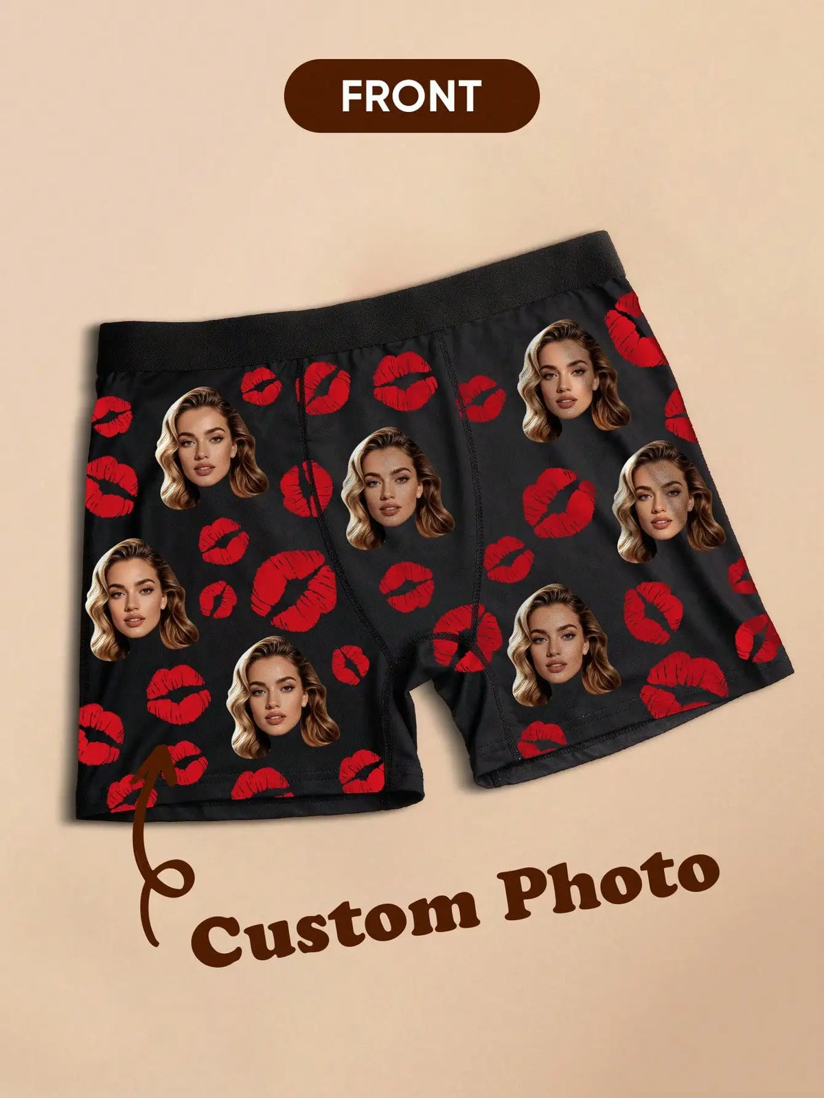 Custom Face Mens Boxer Briefs Personalized Photo Underwear Funny Custom Mens Shorts Six Sizes Available Gift for Him