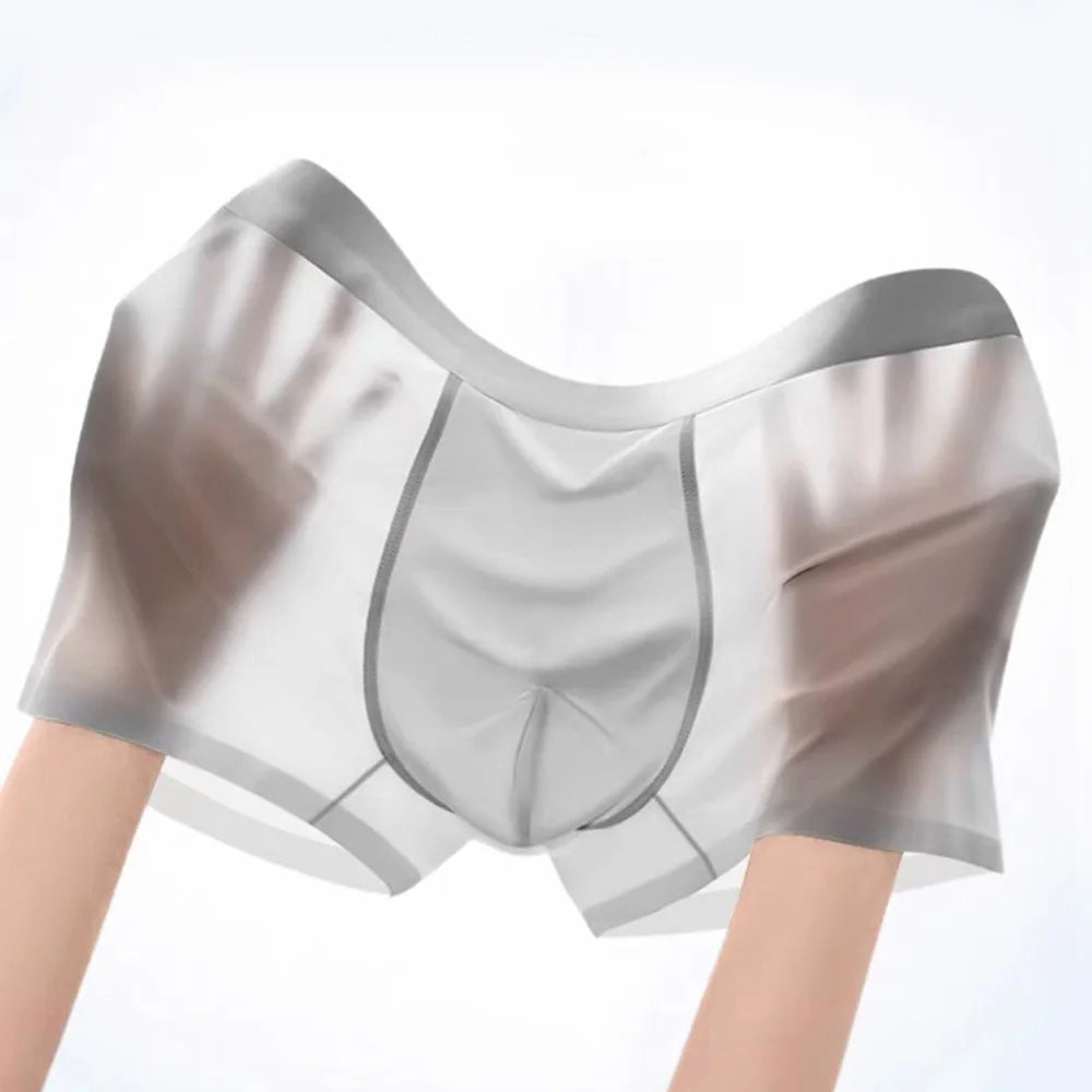 20D Ultra-Thin Transparent Ice Silk Men's Underwear 3A Antibacterial Breathable Crotch Quick-Drying Nude Seamless Boxer Shorts