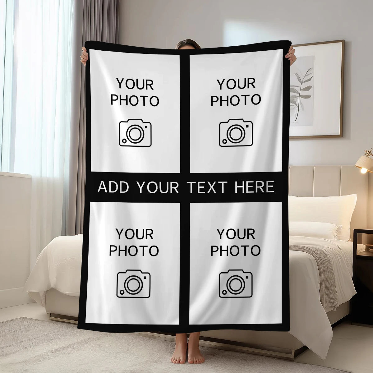 1pc Personalized picture customization shawl blanket, customized gifts for parents, couples, boyfriends, lovers, and friends