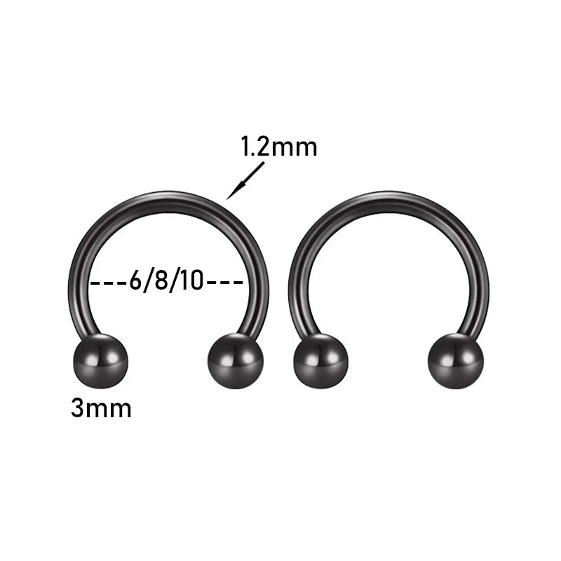 2Pcs Stainless Steel Crystal CZ Tragus Piercing Helix Studs Earrings For Women Girls Hoop Nose Ring Body Piercing Jewelry