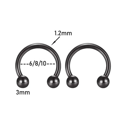 2Pcs Stainless Steel Crystal CZ Tragus Piercing Helix Studs Earrings For Women Girls Hoop Nose Ring Body Piercing Jewelry