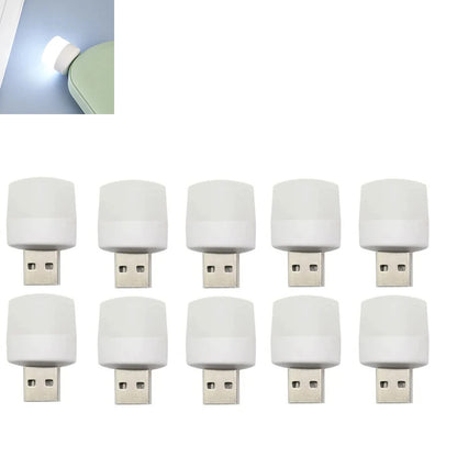 USB Night Light Mini LED Night Light USB Plug Lamp Power Bank Charging USB Book Lights Small Round Reading