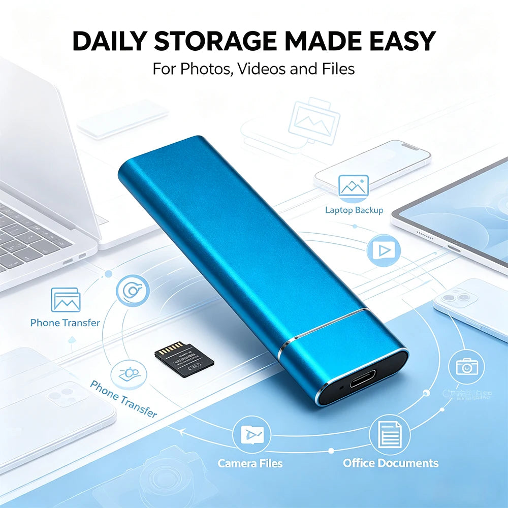 External SSD 1TB 4TB 16TB 128TB Ultra Fast Transfer  Portable Hard Disk for PC Mac Laptop Data Backup Type-C