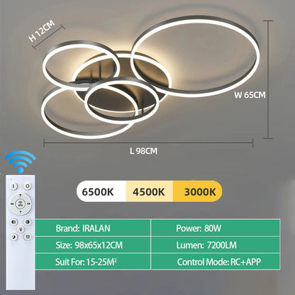 Modern Ceiling Chandelier Dimmable Ceiling Lamp LED Lights Indoor Lighting Fixtures for Home Living Study Room Bedroom Luminaire