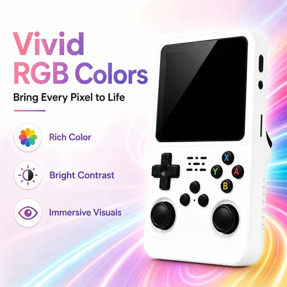 R36S Pocket Retro Handheld Game Player with Linux Operating System, Built-in 3.5 Inch IPS Display, Portable Gaming Console
