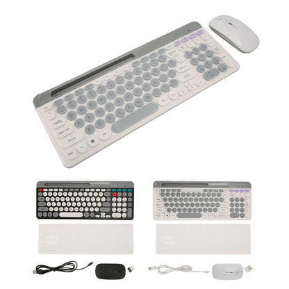 【New】Wireless Keyboard Mouse Set Rechargeable Retro  2.4G Wireless Bluetooth Keyboard Mouse Set Wireless PC Keyboard Mouse Set