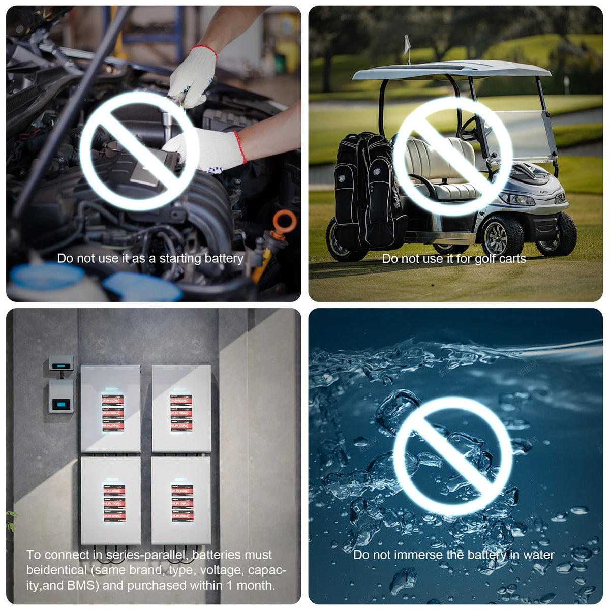 Dumfume 24V 100Ah LiFePO4 Lithium Battery With 100A BMS 2560W Power Output Solar Off-grid Systems Trolling Motor RV Home Backup