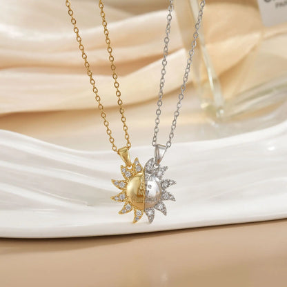 LATS New Stainless Steel Magnetic Sun Moon Couple Necklace Fashion Chain for Men and Women Good Friend Gifts Trend Jewelry