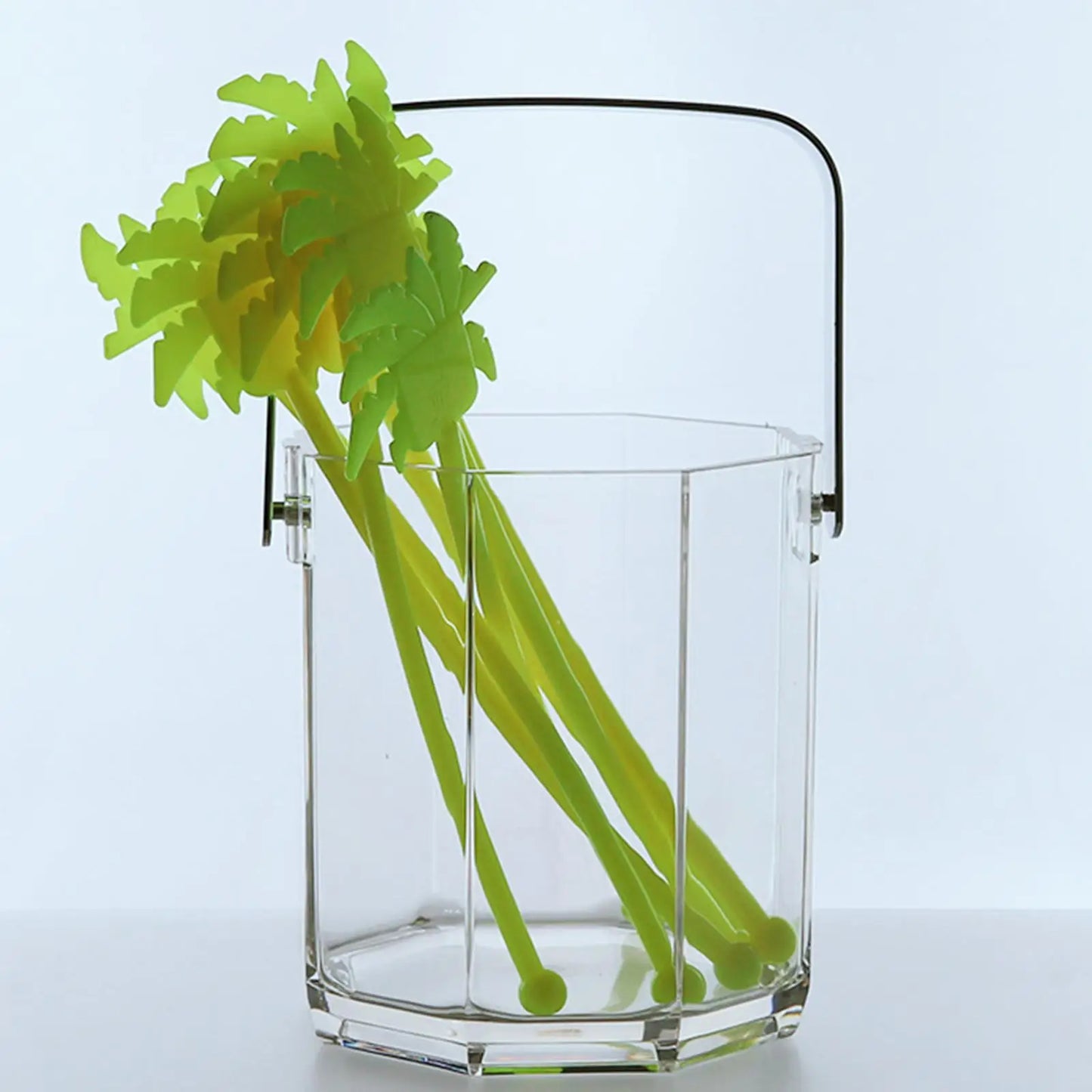 Small Ice Bucket Portable Multipurpose Clear Wine Chiller Bucket Drink Cooling Bucket for Wedding Kitchen Party Events Cafe