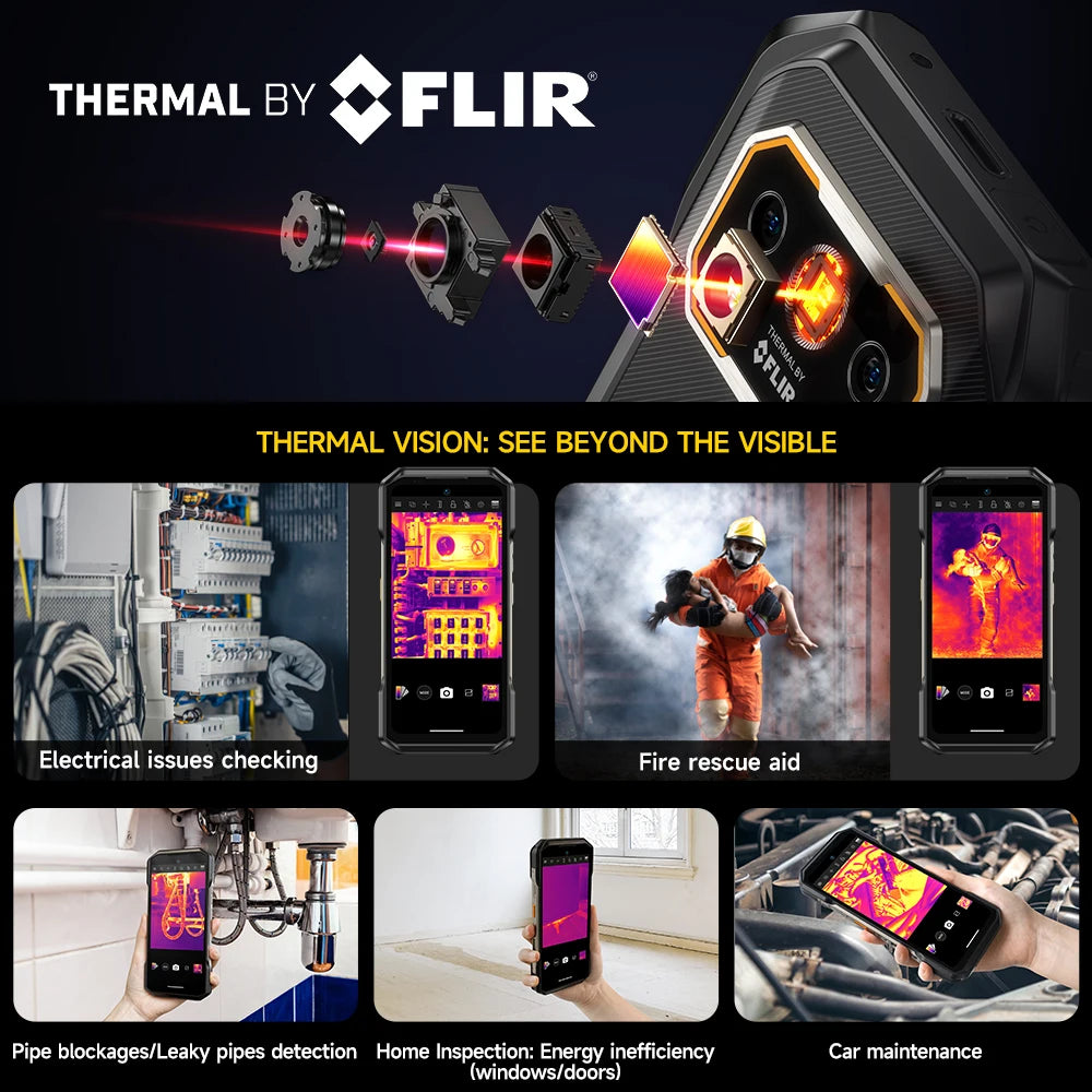 Ulefone Armor 27T Pro+ 5G THERMAL Rugged Phone 10600mAh 6.78" 120Hz Smartphone 50MP+64MP Night Camera 24GB+256GB NFC Android 15