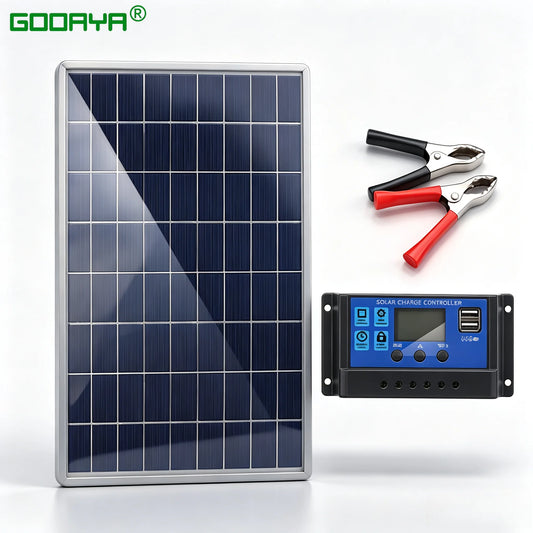 12V Solar Panel Charger Kit Complete Polycrystalline USB Power Portable Outdoor Rechargeable Solar Cell Solar Generator for Home