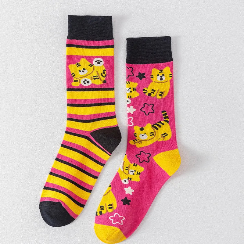 1 Pair Man Women Sock Original AB Tide Socks Colorful Cat Dog Koala Cow Cotton Socks Four Seasons Unisex Socks for Birthday Gift
