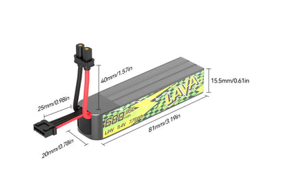 BETAFPV LAVA II 2S-3S 580mAh/680mah 95C Battery XT30 Connector For  Pavo Pico II  Pavo Femto Pavo20 Pro II  FPV Racing Drone