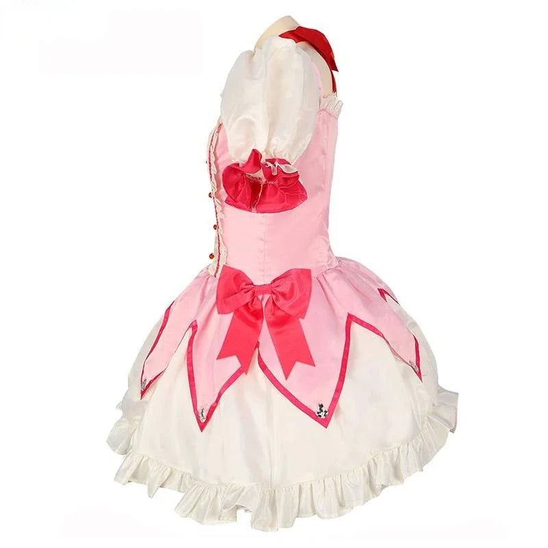 Kaname Madoka Cosplay Costume Wig Anime Puella Magi Madoka Magica Pink Ball Dress Halloween Party Uniform Outfit for Women Girl